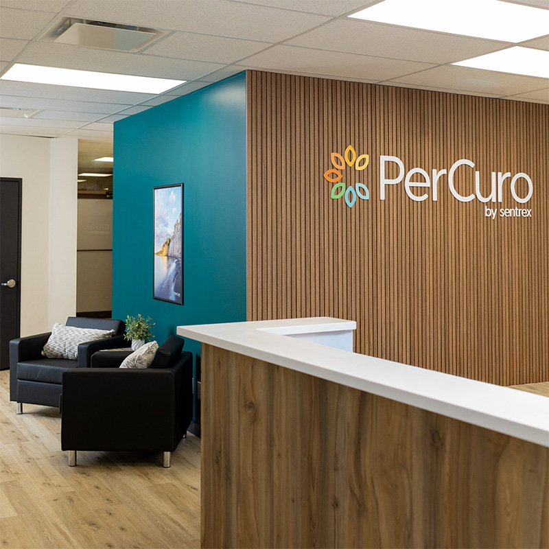 Aire de réception d’une clinique PerCuro